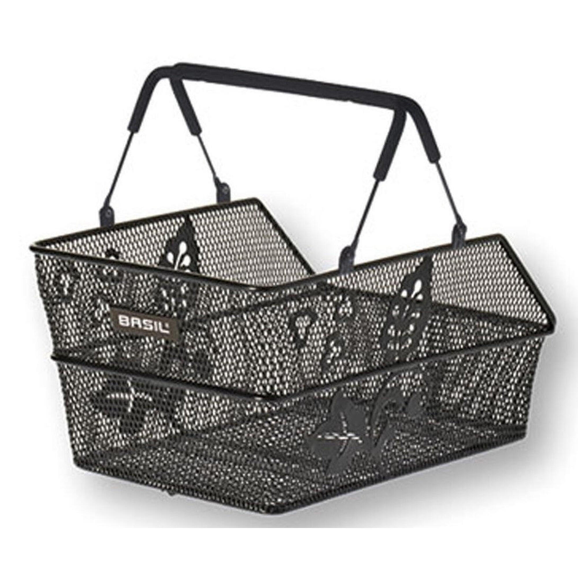 Kosz Rowerowy Cento S Flower Multi 36 X 26 X 18 Cm - Czarny