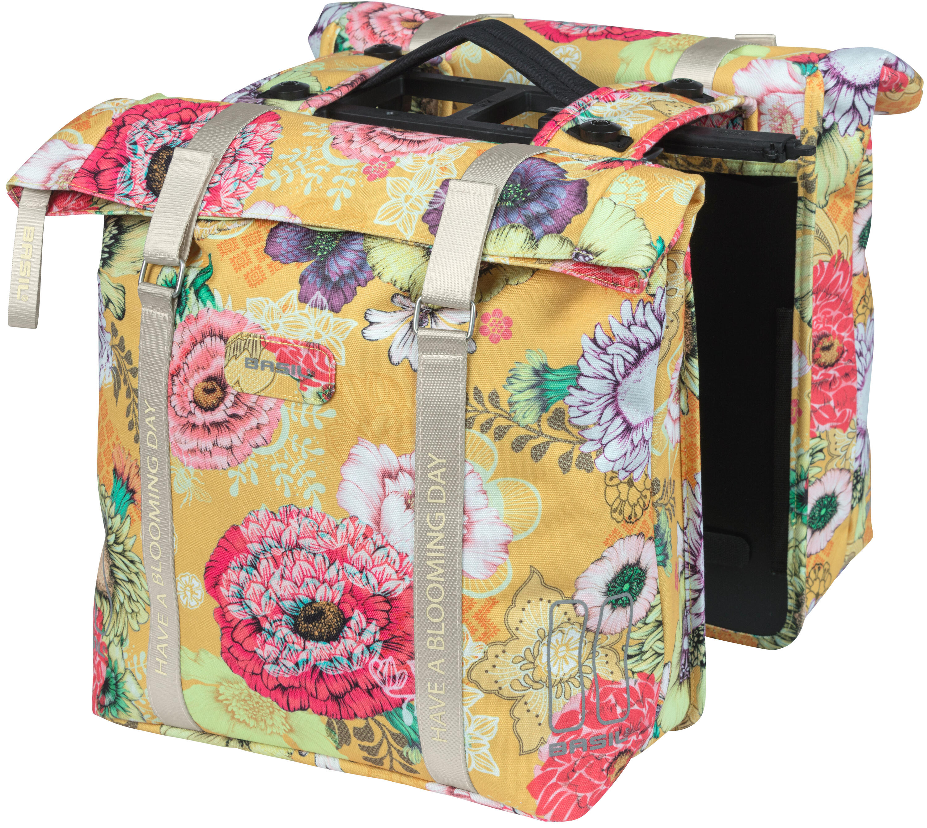 Basil Bloom Field Double Bicycle Bag, Waterproof, Honey Yellow, 35L 3/6