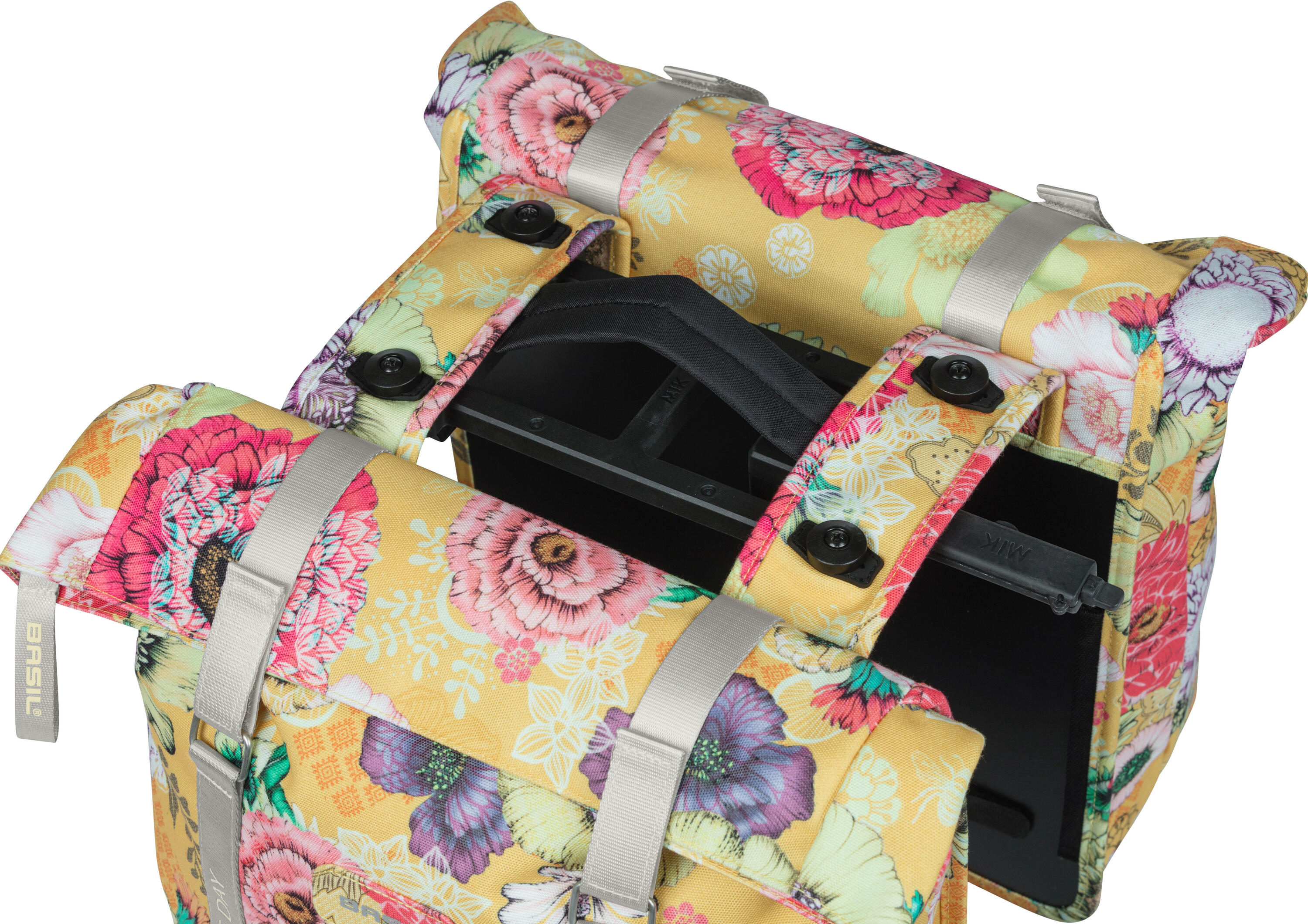 Basil Bloom Field Double Bicycle Bag, Waterproof, Honey Yellow, 35L 2/6