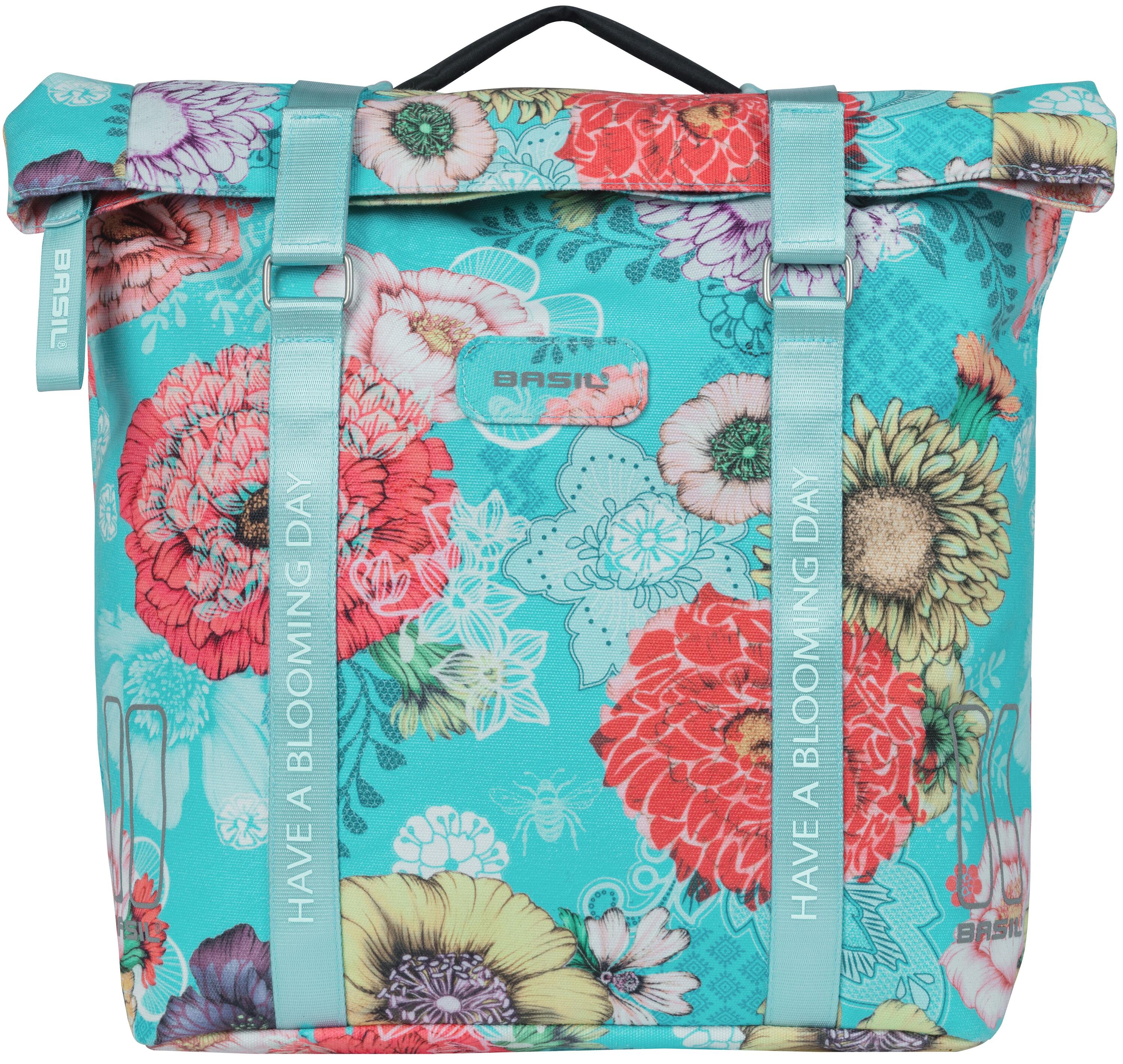 Basil Doppelpacktasche Bloom Field MIK sky blue, 30x15x33cm, 28-35ltr 7/7