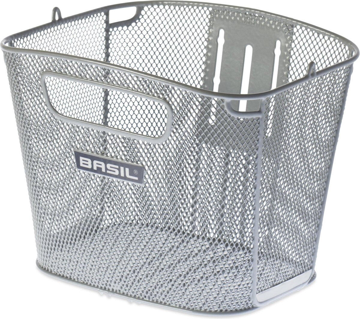BASIL Basil Bold Fietsmand Zilver - Voorop Bevestiging