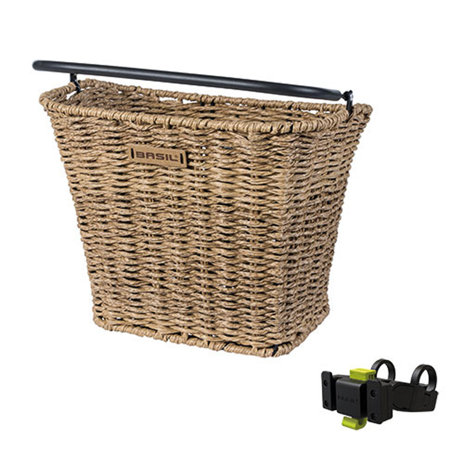 Basil - Panier À Vélo Bremen Rattan Look Avec Support De Guidon Kf 27 X 35 X 29 Cm - Panier Vélo - Blanc|marron - Taille Unique - Decathlon