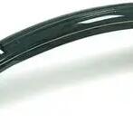 28-inch Steel Front Mudguard, Gloss Black with Gold Trim, 60 mm.