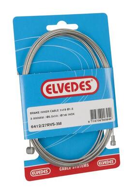 Elvedes rvs rem-binnenkabel 3m met 2 nippels voor fietsen