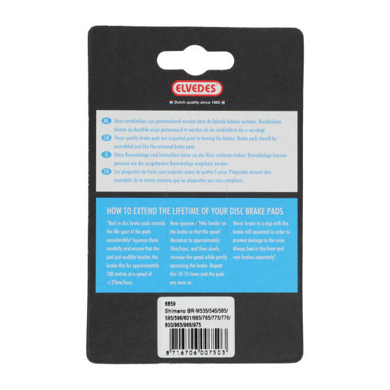 Elvedes Organische Schijfremblokjes voor Shimano BR-M595 en TRP Dash 3/4