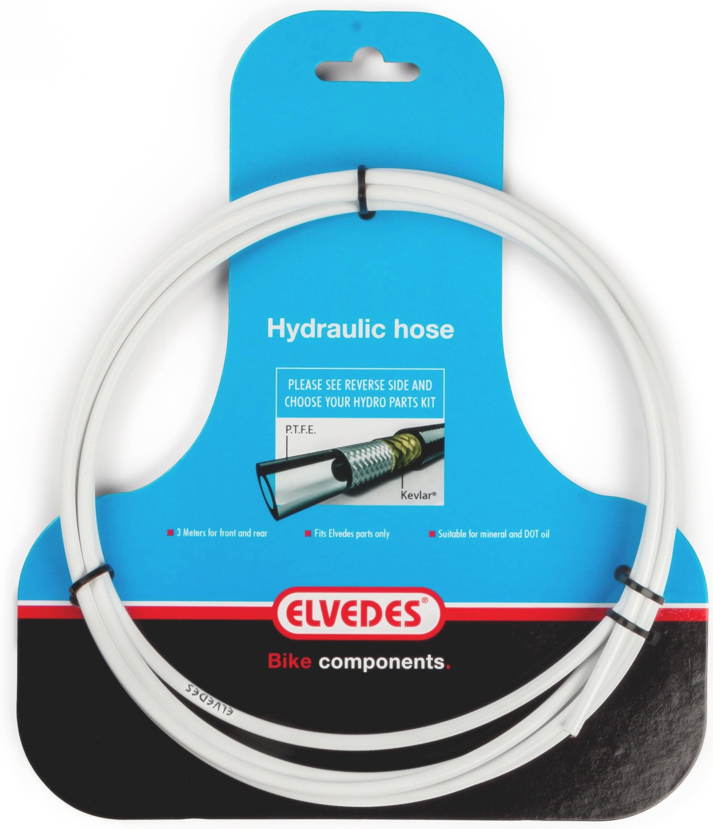 ELVEDES Tubo idraulico PTFE Elvedes con protezione Kevlar - bianco, 3 m.