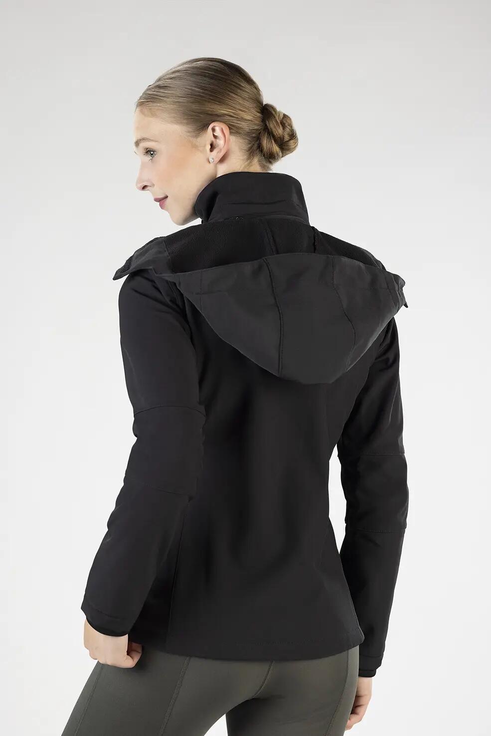 Giacca da equitazione con cappuccio staccabile ragazza HKM Softshell 6/7