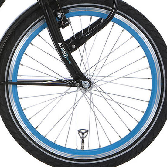 Ruota anteriore Alpina 22 J19SG Sea Green raggi argentati.