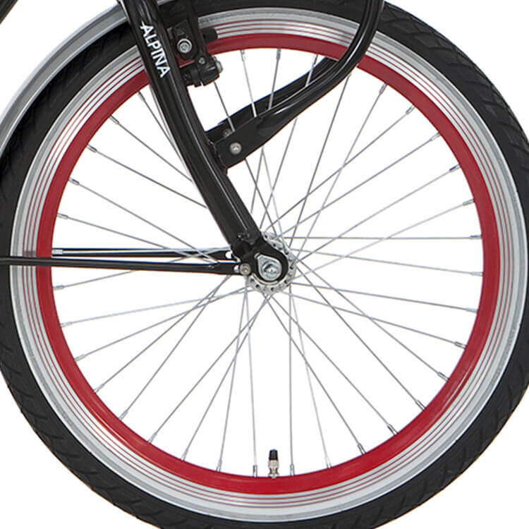Alpina - Roue Avant Alpina 20 Pouces J19sg Rouge Zinc Spk - Moyeu De Roue De Vélo - 20 Cm - Decathlon