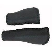 Ergonomische Velo Handvatten van Echt Leer 135mm Zwart 1/4