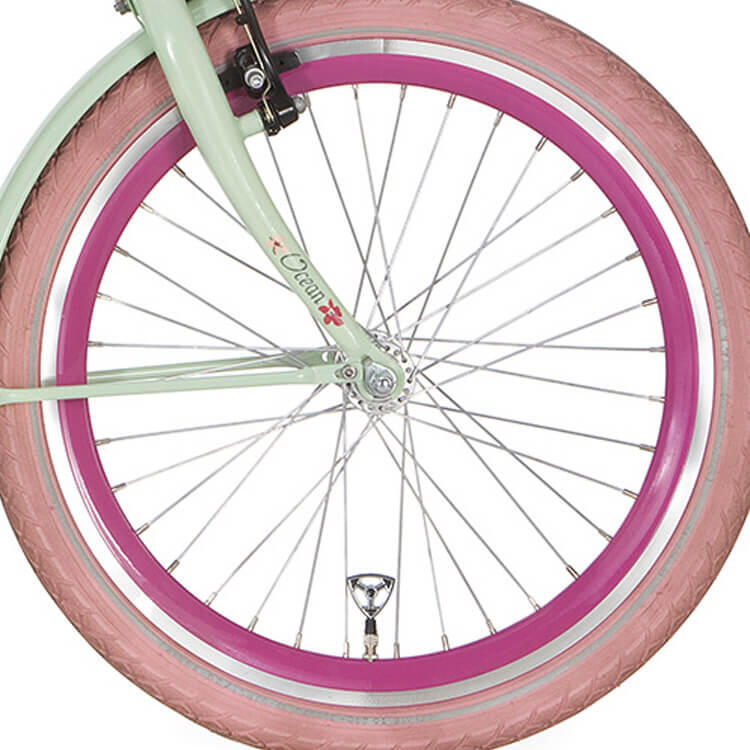 Roue Avant Alpina 20 Pouces Élégante en Rose avec Rayons Argentés