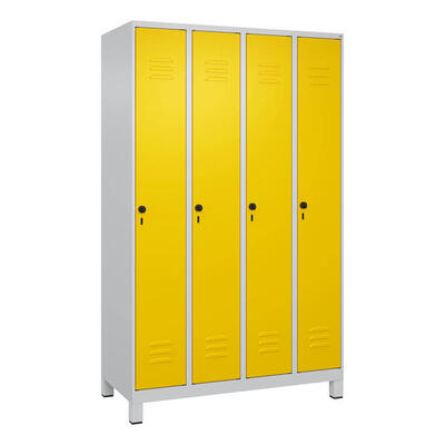 Garderobenschrank Classic Plus, Abteilbreite 30 cm, mit Füßen Verkehrsgelb