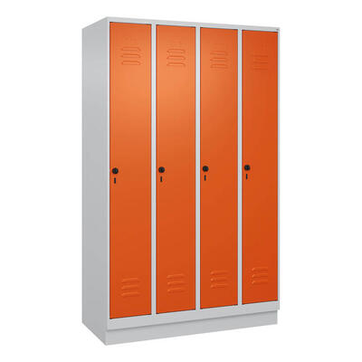 Garderobenschrank Classic Plus, Abteilbreite 30 cm, mit Sockel Reinorange