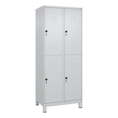 Doppel-Garderobenschrank Classic Plus, Abteilbreite 40 cm, mit Füßen