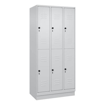 Doppel-Garderobenschrank Classic Plus, Abteilbreite 30 cm, mit Sockel