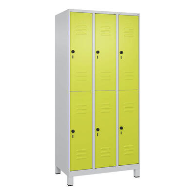 Doppel-Garderobenschrank Classic Plus, Abteilbreite 30 cm, mit Füßen