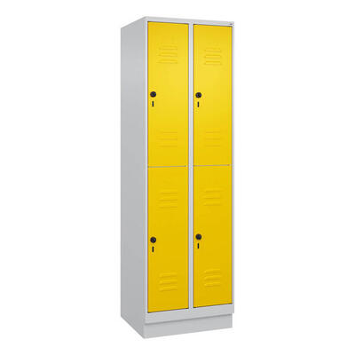 Doppel-Garderobenschrank Classic Plus, Abteilbreite 30 cm, mit Sockel