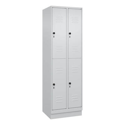 Doppel-Garderobenschrank Classic Plus, Abteilbreite 30 cm, mit Sockel