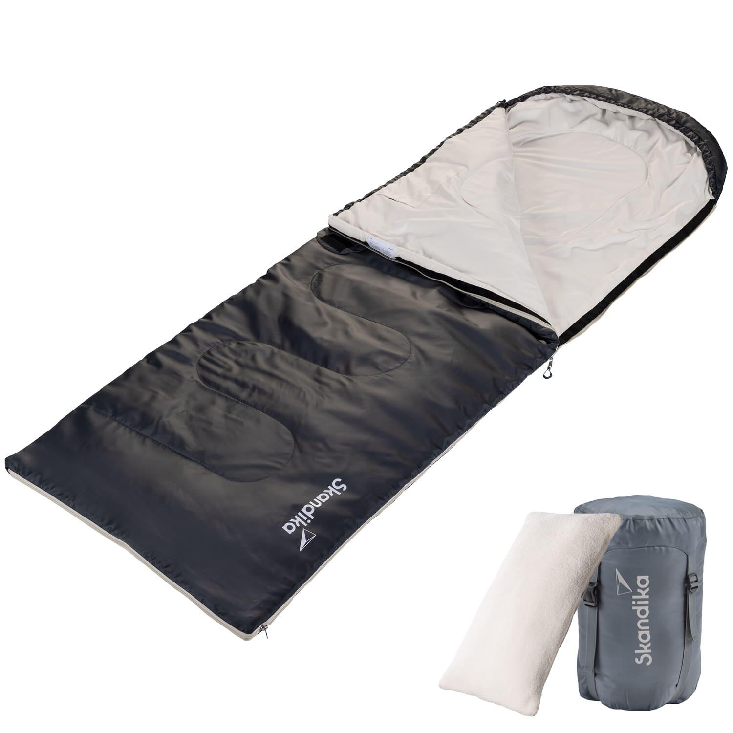 Skandika - Sac De Couchage Skye Rectangulaire - 3 Saisons - 220x75 Cm - Zip À Gauche - Sac De Couchage - Gris - Taille Unique - Decathlon