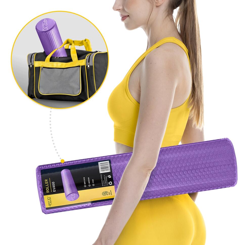 Roller do masażu z kolcami 4FIZJO CARE+ 60 cm