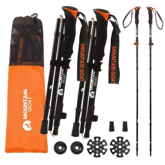 Wandelstokken nordic walking opvouwbaar aluminium MOUNTAIN GOAT PRO+