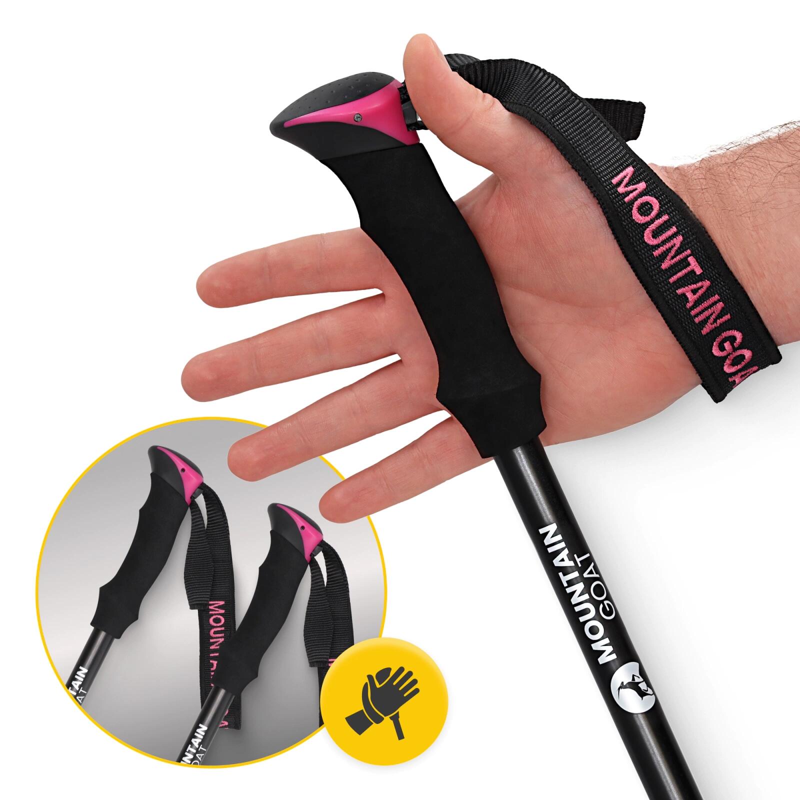 Bastoncini trekking nordic walking pieghevoli alluminio MOUNTAIN GOAT PRO+ 3/7