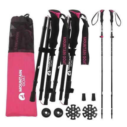 Wandelstokken nordic walking opvouwbaar aluminium MOUNTAIN GOAT PRO+