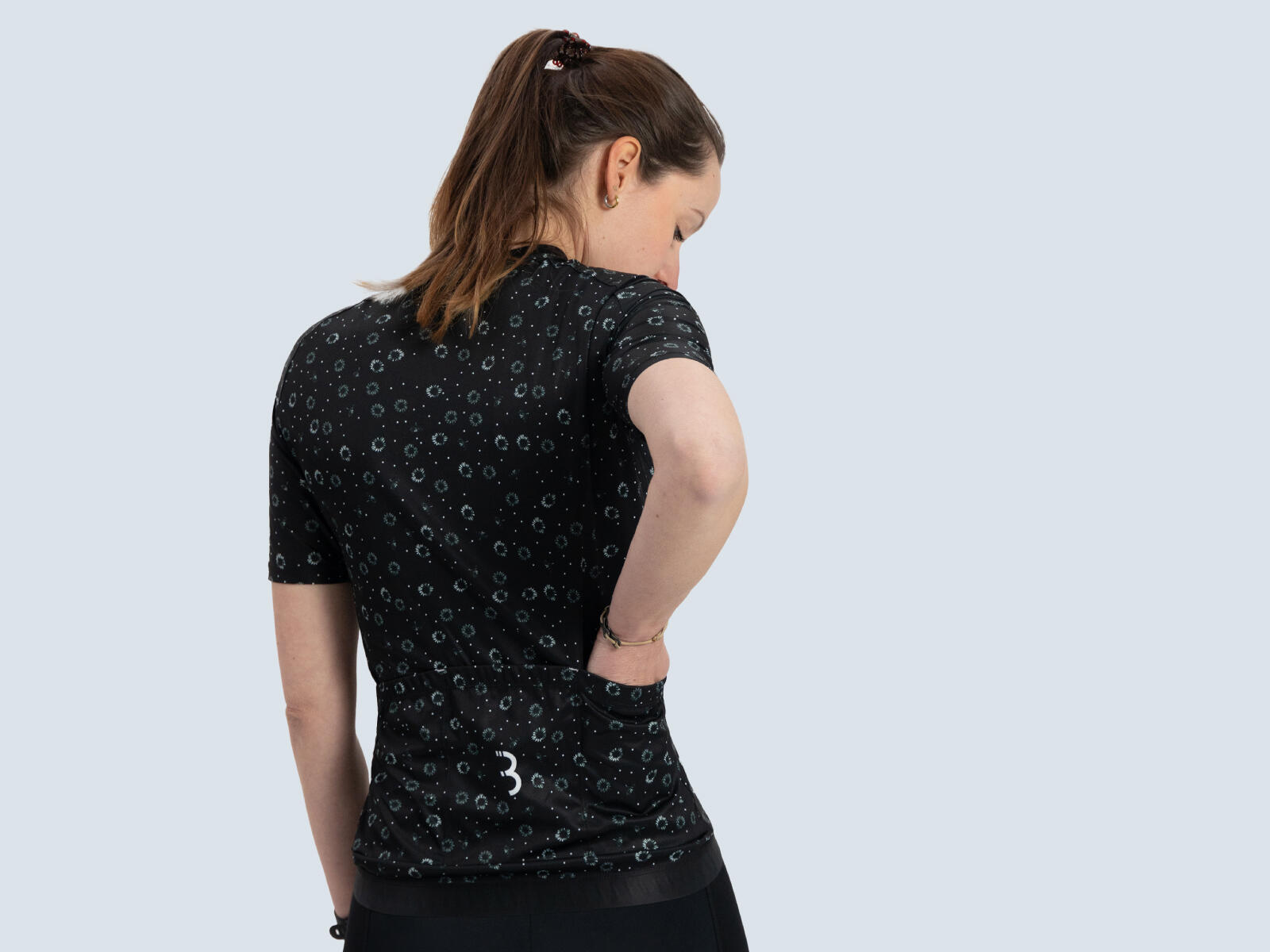 BBB Maillot DonnaFit R manches courtes S noir floral 3/3