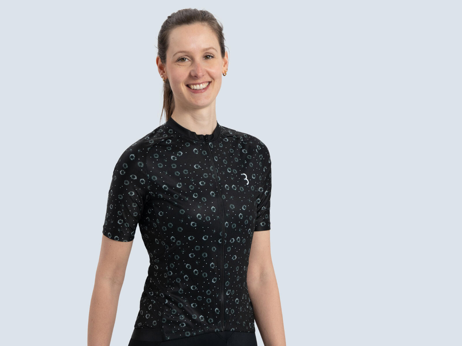 BBB Maillot DonnaFit R manches courtes S noir floral 2/3