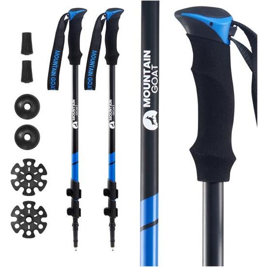 Wandelstokken nordic walking opvouwbaar verstelbaar licht MOUNTAIN GOAT PEAK+