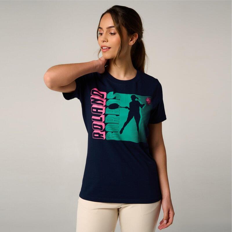 T-shirt Joueuse femme Roland-Garros - Marine
