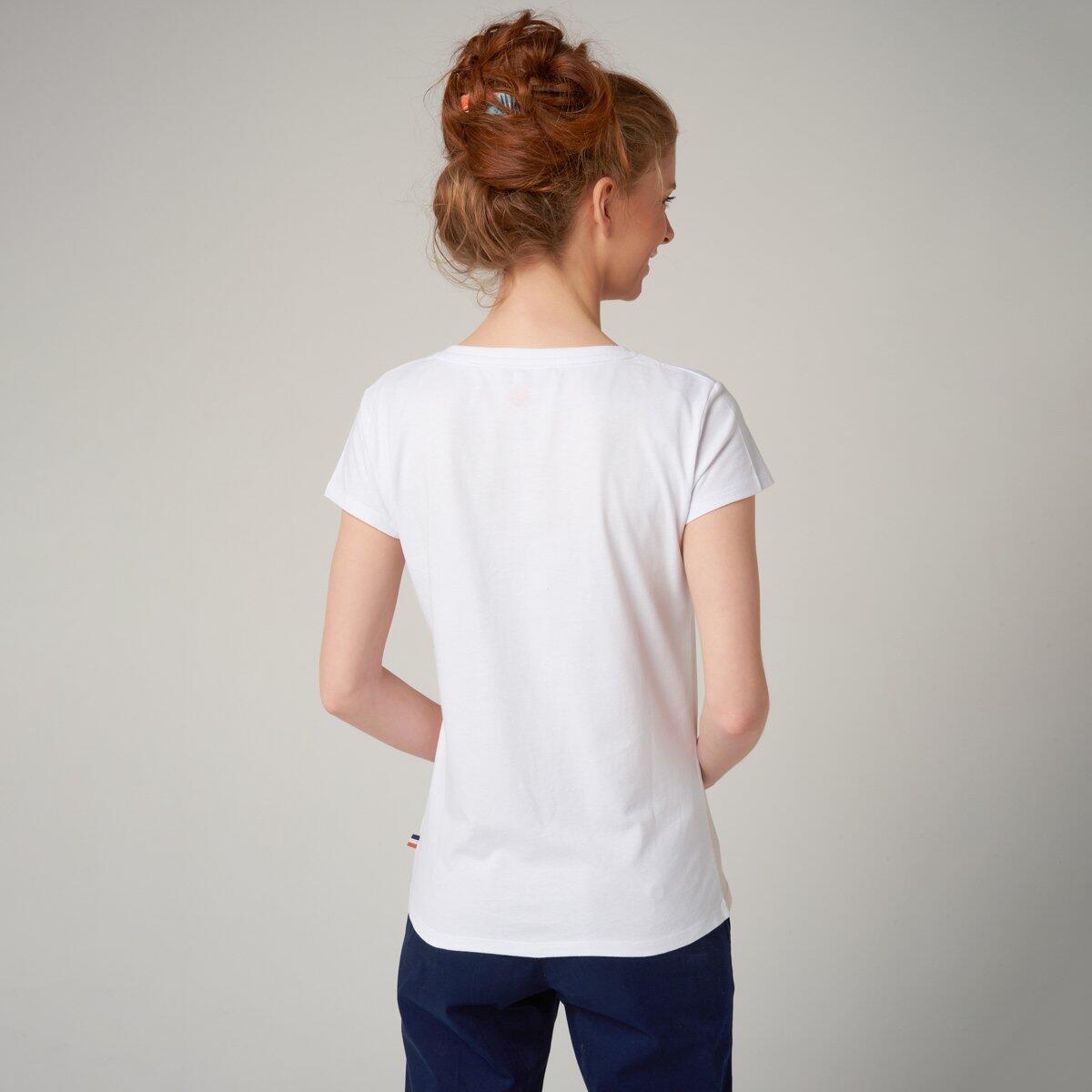 T-shirt col rond Color Block Roland-Garros Femme - rose et blanc 4/5
