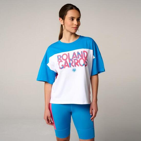 T-Shirt Pop Energy femme Roland-Garros - Bleu et Rose