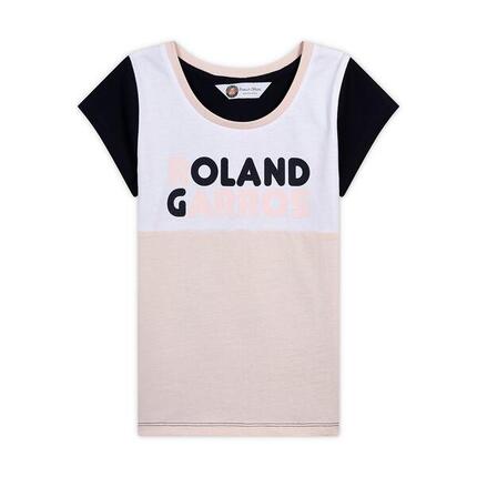 T-shirt col rond Color Block Roland-Garros fille - rose et marine