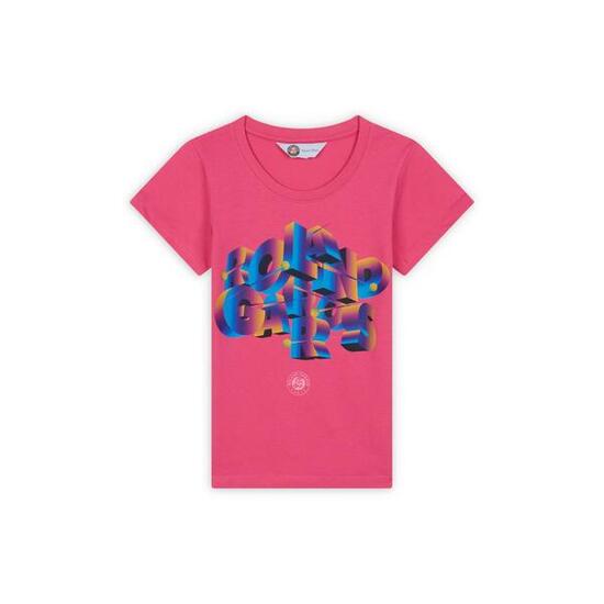 T-Shirt Signature fille Roland-Garros - Rose
