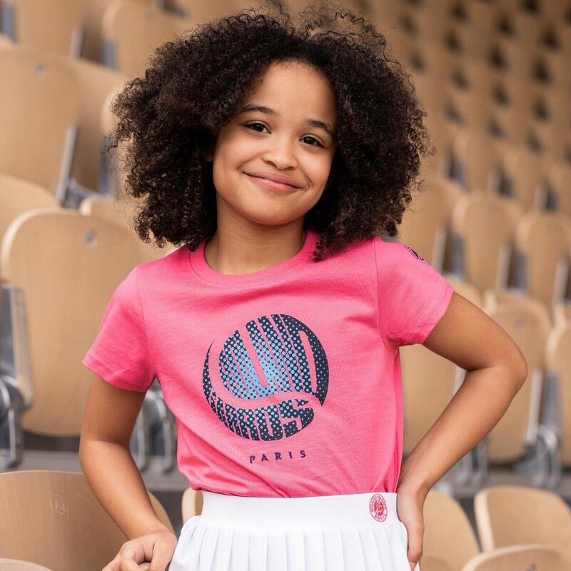 T-shirt Balle fille Roland-Garros - Rose