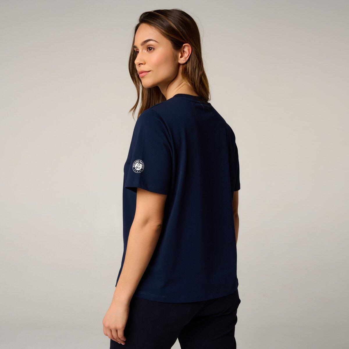 T-shirt Balle crop femme Roland-Garros - Marine 4/5
