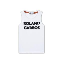 Débardeur col rond broderie bouclette Roland-Garros fille - blanc