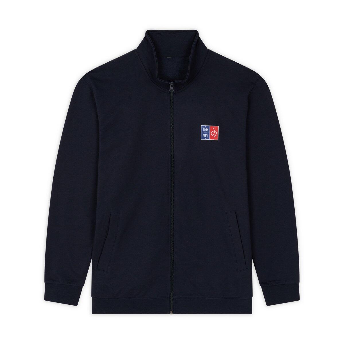 Roland Garros - Sweat Zippé Fft Coq Unisexe - Marine - Pull - Bleu - 36 Xs - Decathlon