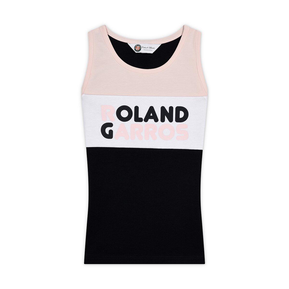 Débardeur col rond Color Block Roland-Garros Fille - rose et marine 1/2