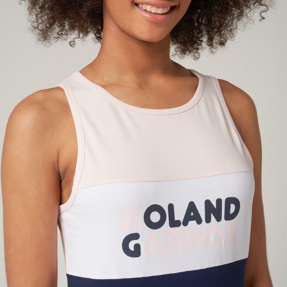 Débardeur femme col rond Color Block Roland-Garros - rose et marine 5/5
