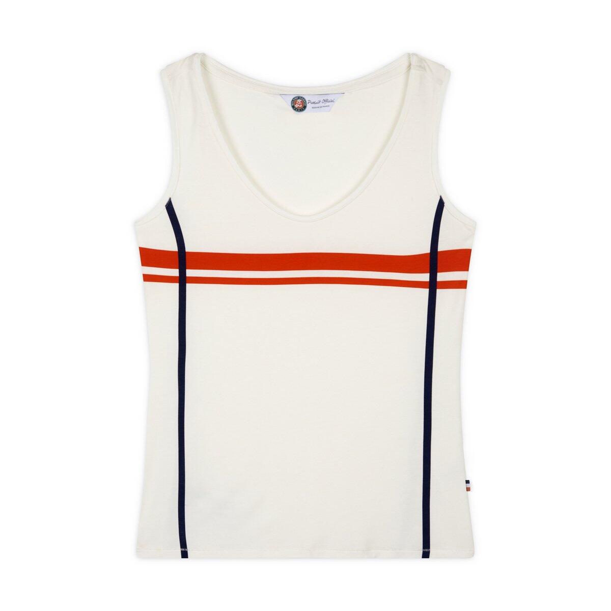 Débardeur rayé femme Roland Garros - Ecru 4/4
