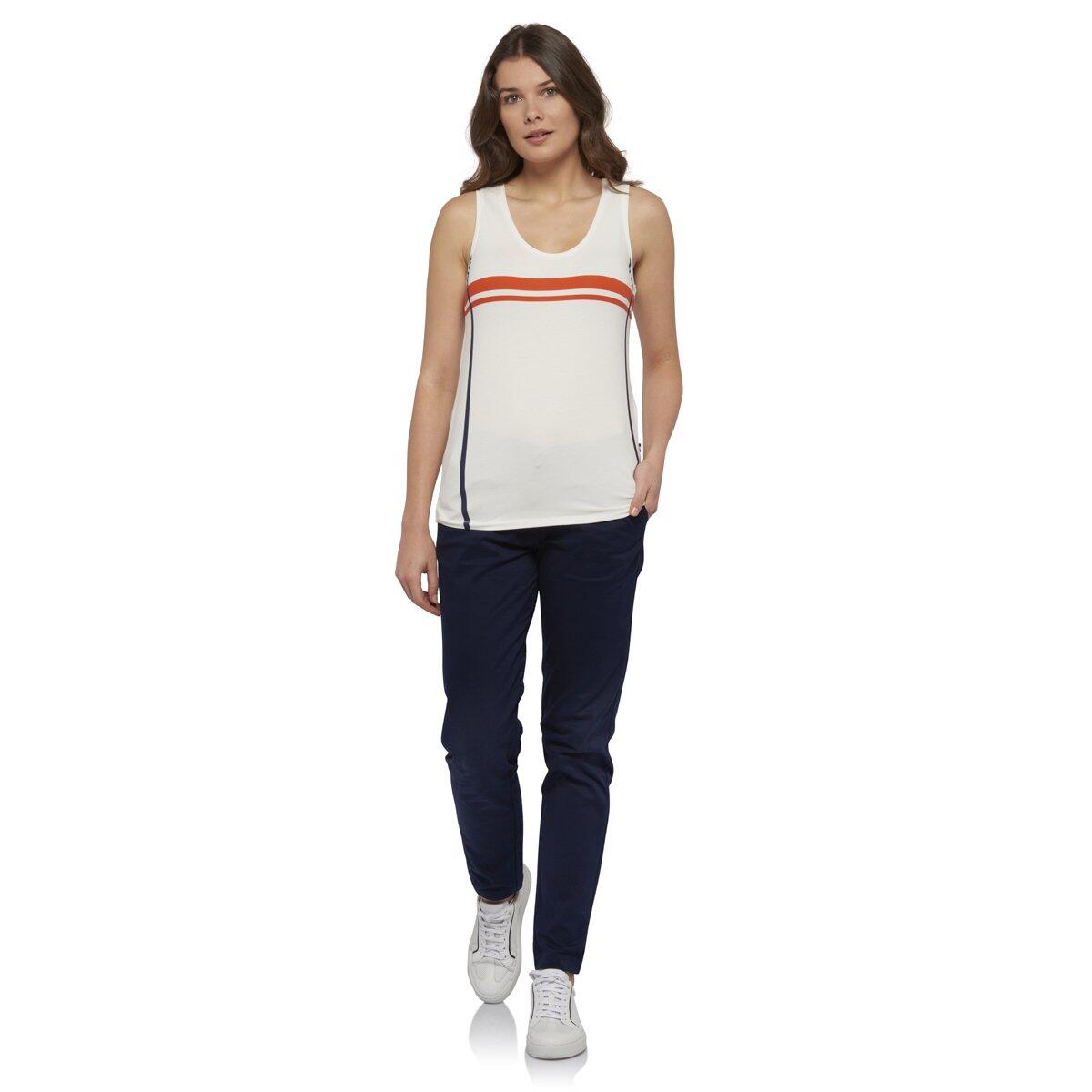 Débardeur rayé femme Roland Garros - Ecru 2/4