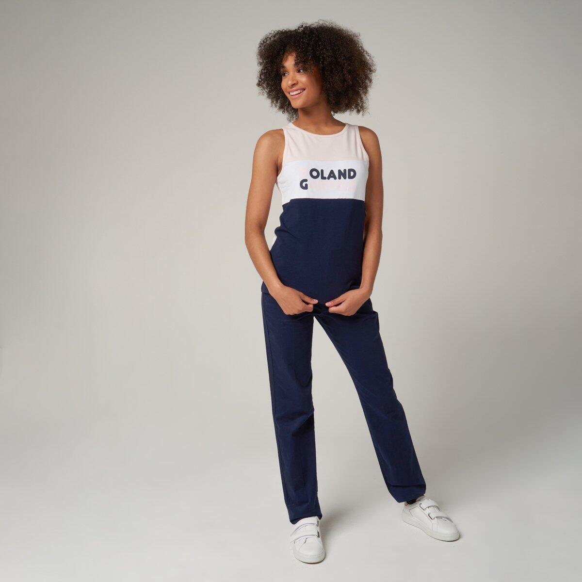 Débardeur femme col rond Color Block Roland-Garros - rose et marine 2/5