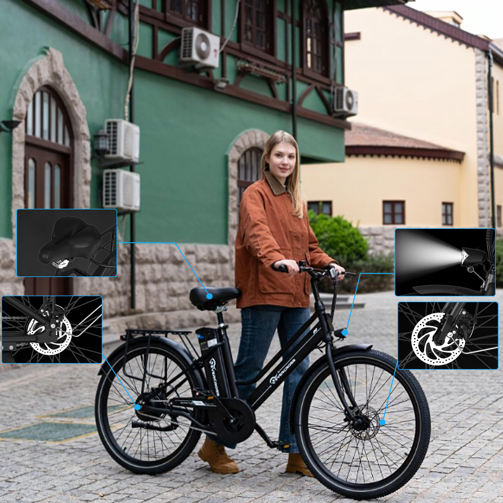 Bici Elettrica Adulti con Pneumatico 26'' 36V15,6Ah APP EVERCROSS - EK8 5/8
