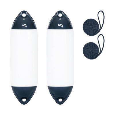Bootsfender Ultra 2er Set mit Leine, 40.5 cm lang, Fender für Boot, Yacht
