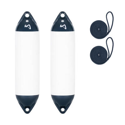 Bootsfender Ultra 2er Set mit Leine, 40.5 cm lang, Fender für Boot, Yacht