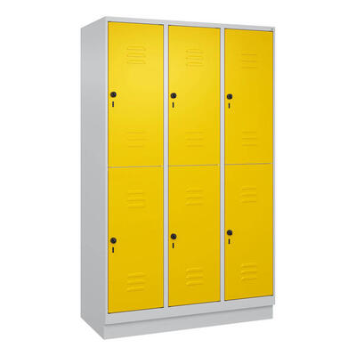 Doppel-Garderobenschrank Classic Plus, Abteilbreite 40 cm, mit Sockel