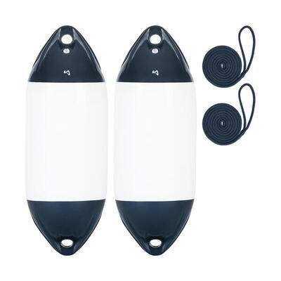 Bootsfender Ultra 2er Set mit Leine, 40.5 cm lang, Fender für Boot, Yacht