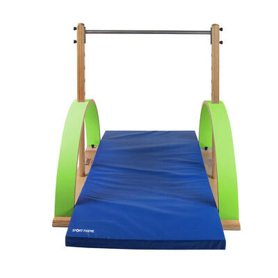 Kinder-Turnreck Kirec Holz-Grün (HG1020) Mit Fallschutz-Matte Turnen